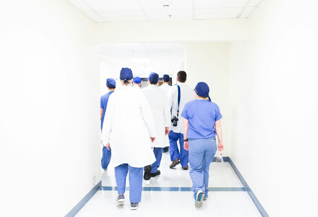 healthcare workers in training session