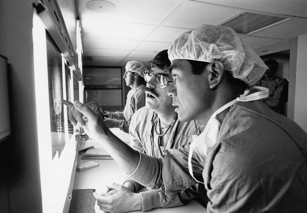 healthcare workers in training session